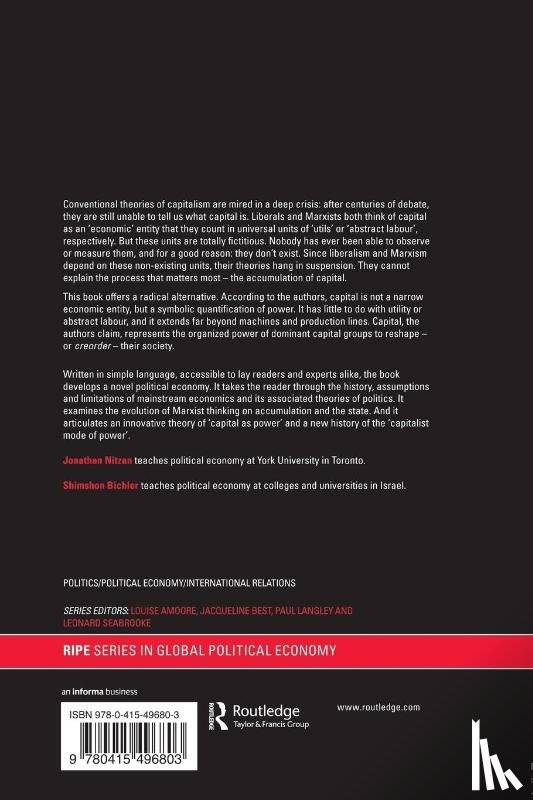 Nitzan, Jonathan (York University, Bichler, Shimshon - Capital as Power