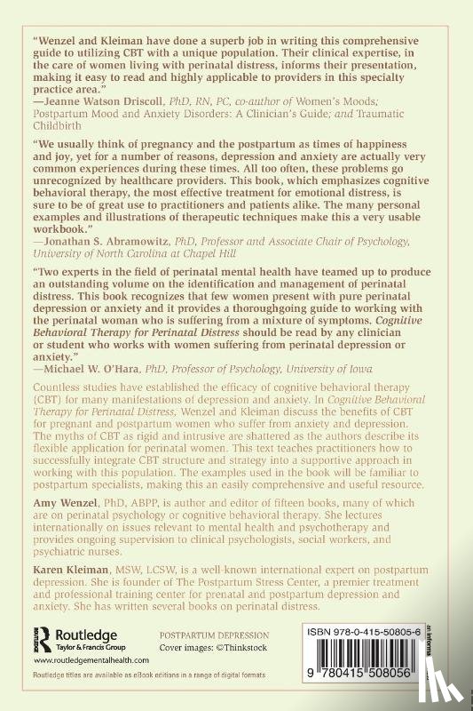 Wenzel, Amy (Wenzel Consulting, Kleiman, Karen (The Postpartum Stress Center - Cognitive Behavioral Therapy for Perinatal Distress