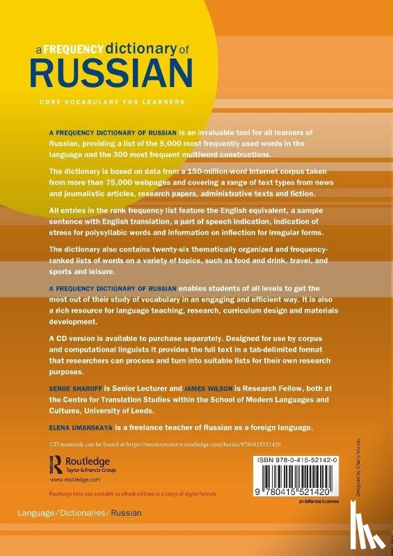 Sharoff, Serge, Umanskaya, Elena, Wilson, James - A Frequency Dictionary of Russian