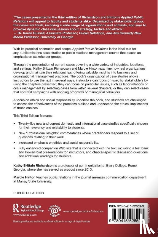 Richardson, Kathy Brittain (Berry College, Hinton, Marcie (Murray State University - Applied Public Relations