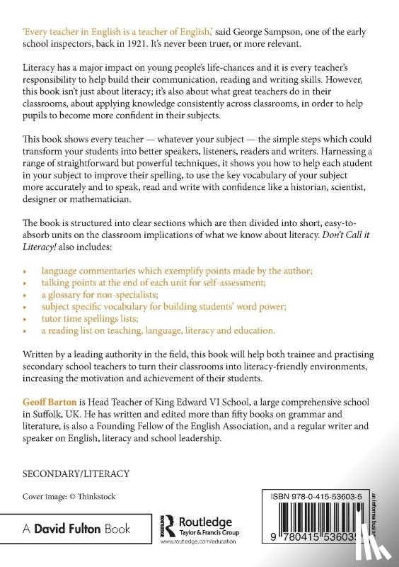 Barton, Geoff (King Edward VI School - Don't Call it Literacy!