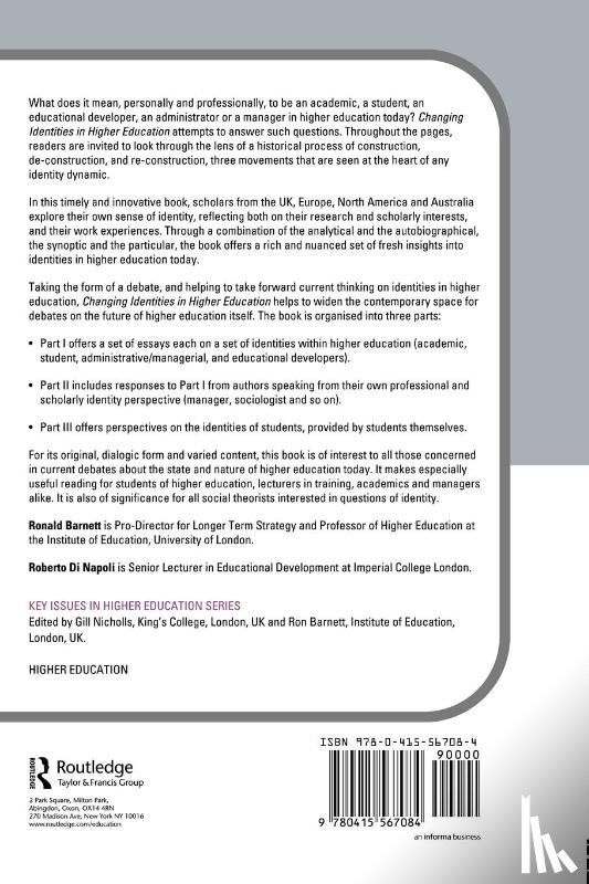  - Changing Identities in Higher Education
