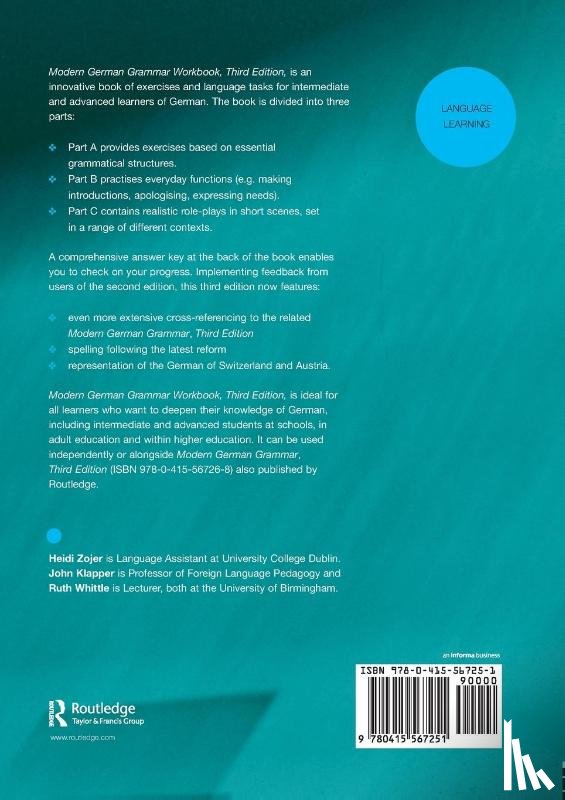 Zojer, Heidi (Languages Assistant, Klapper, John (University of Birmingham, Whittle, Ruth (University of Birmingham, Dodd, William J - Modern German Grammar Workbook