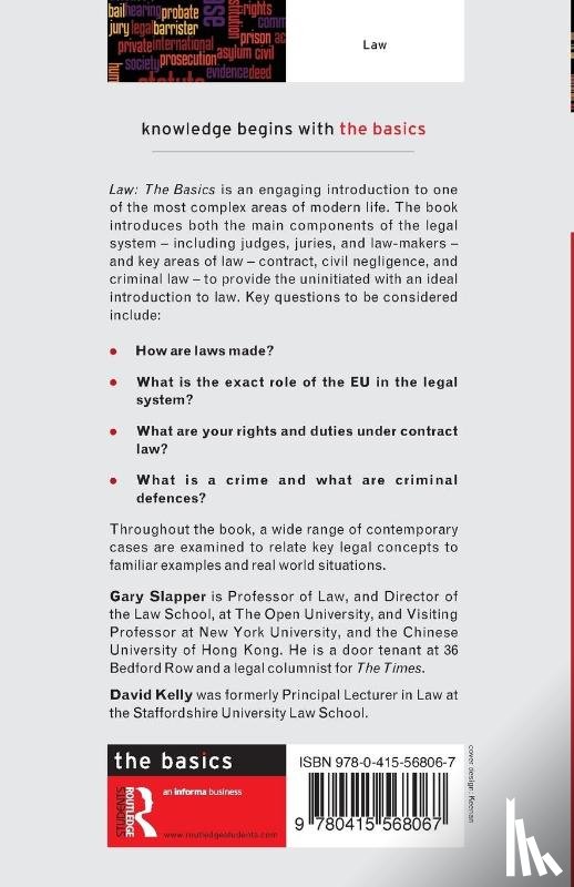 Slapper, Gary, Kelly, David - Law: The Basics