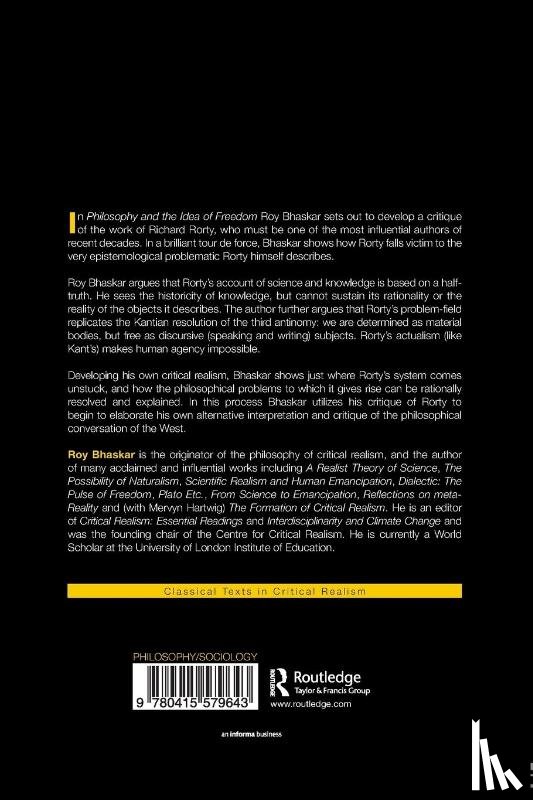 Bhaskar, Roy - Philosophy and the Idea of Freedom