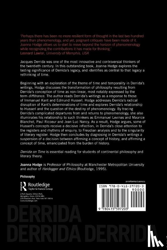 Hodge, Joanna (Manchester Metropolitan University - Derrida on Time