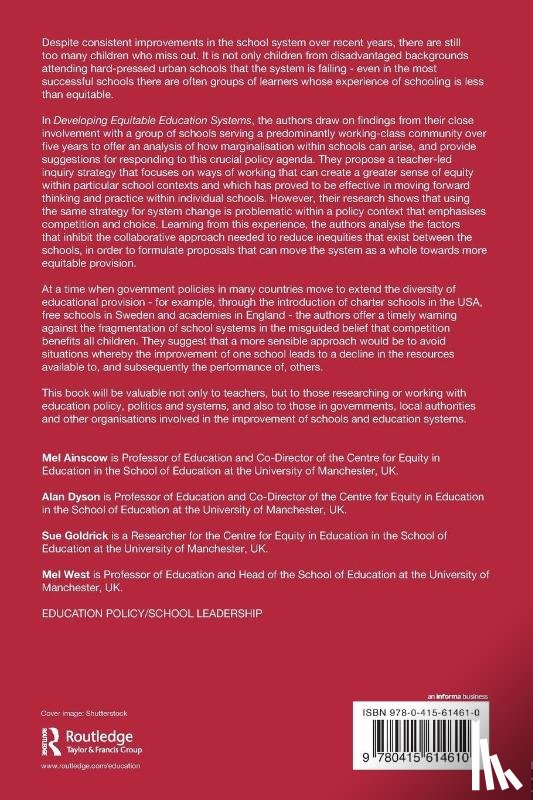 Ainscow, Mel (University of Manchester, Dyson, Alan, Goldrick, Sue, West, Mel - Developing Equitable Education Systems
