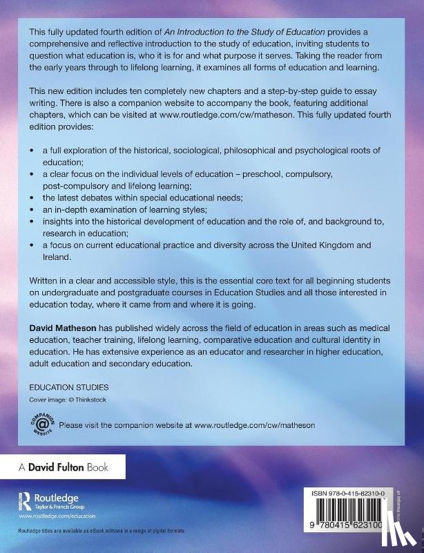  - An Introduction to the Study of Education