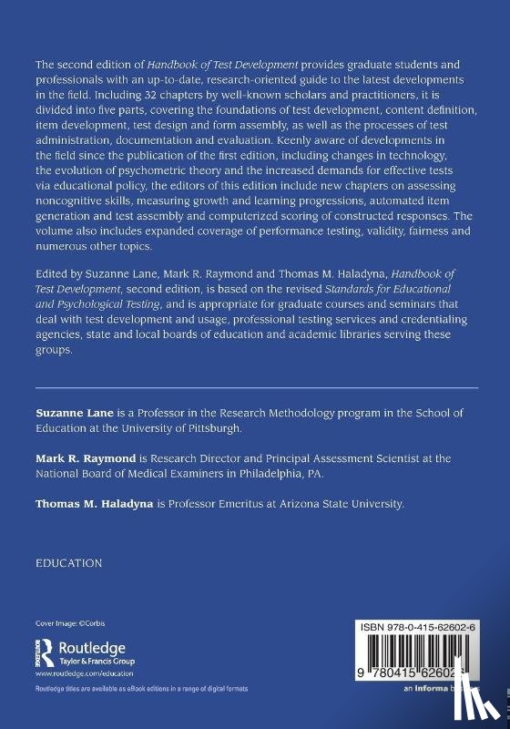  - Handbook of Test Development