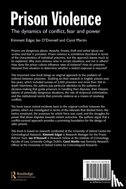 Edgar, Kimmett, O'Donnell, Ian (University College Dublin, Martin, Carol - Prison Violence