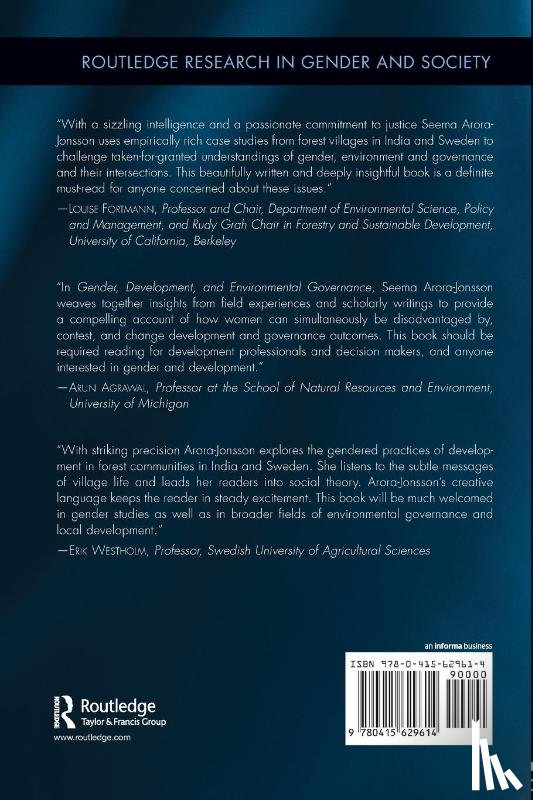 Arora-Jonsson, Seema (Swedish University of Agricultural Sciences - Gender, Development and Environmental Governance