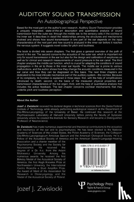 Zwislocki, Jozef J. - Auditory Sound Transmission