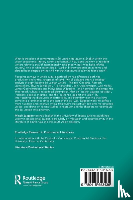 Salgado, Minoli (University of Sussex - Writing Sri Lanka