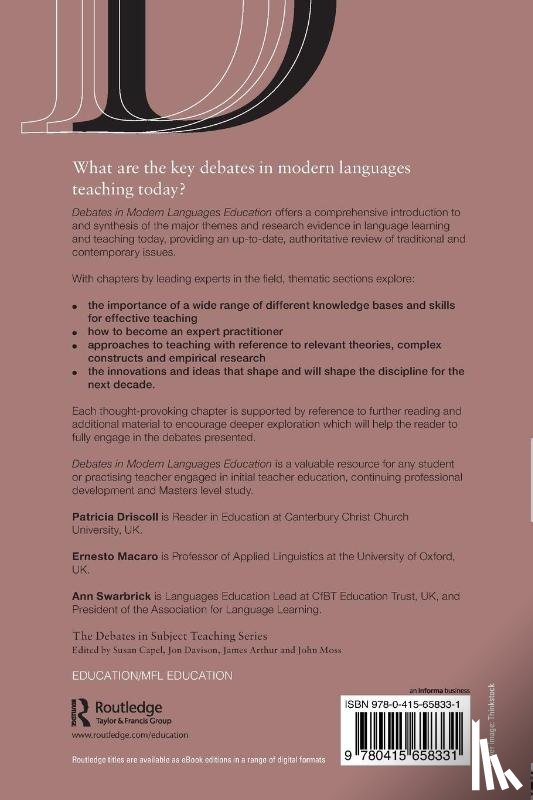  - Debates in Modern Languages Education