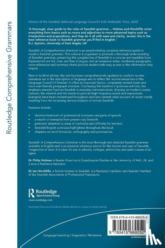 Hinchliffe, Ian, Holmes, Philip (Freelance translator - Swedish: A Comprehensive Grammar