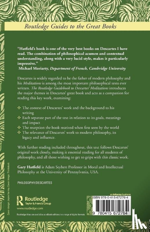 Hatfield, Gary (University of Pennsylvania - The Routledge Guidebook to Descartes' Meditations