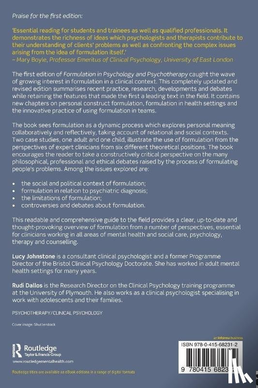 Johnstone, Lucy (Consultant Clinical Psychologist), Dallos, Rudi (Doctorate in Clinical Psychology - Formulation in Psychology and Psychotherapy
