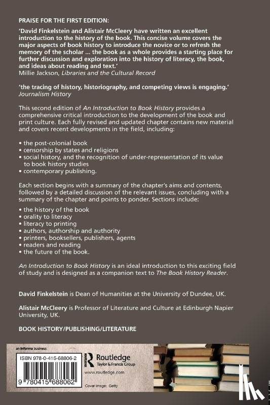 Finkelstein, David (University of Dundee, McCleery, Alistair (Edinburgh Napier University - Introduction to Book History
