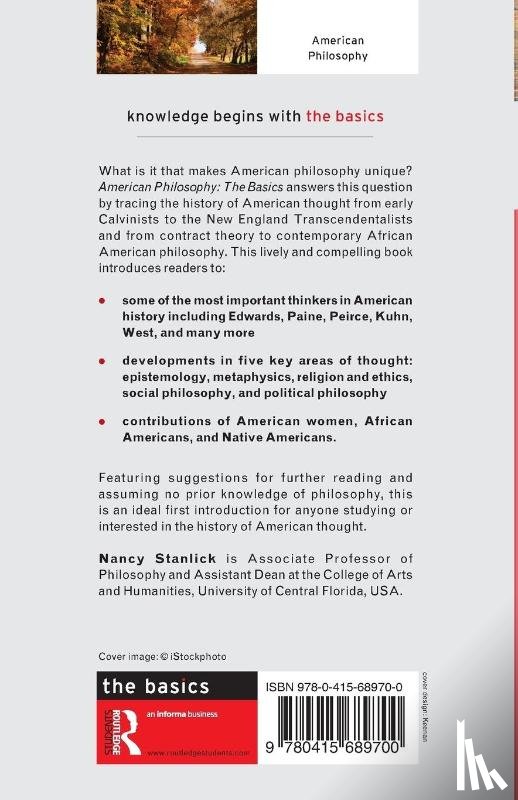Stanlick, Nancy (University of Central Florida - American Philosophy: The Basics