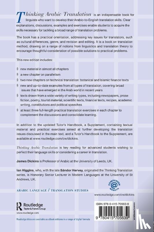 Dickins, James (University of Leeds, Hervey, Sandor, Higgins, Ian (University of St Andrews - Thinking Arabic Translation