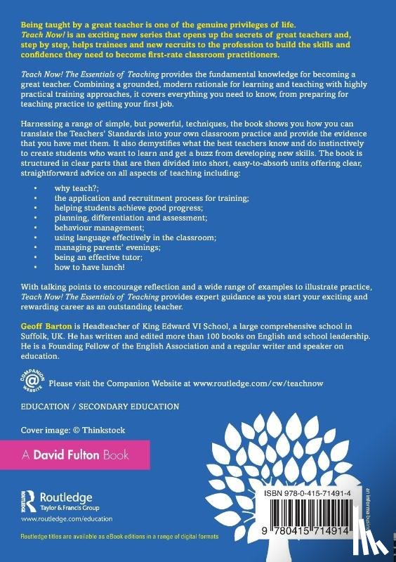 Barton, Geoff (King Edward VI School - Teach Now! The Essentials of Teaching