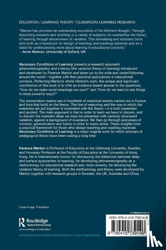 Marton, Ference - Necessary Conditions of Learning