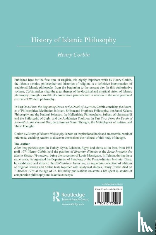 Corbin, Henry - History Of Islamic Philosophy