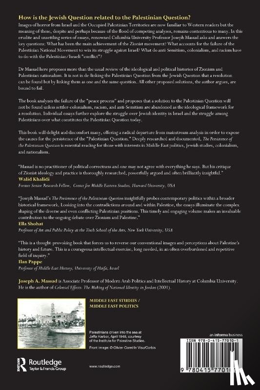 Massad, Joseph (Columbia University - The Persistence of the Palestinian Question