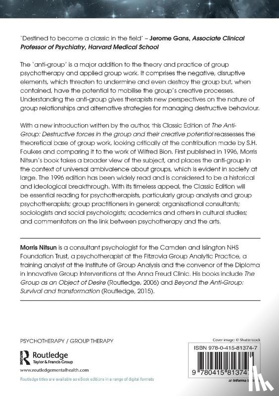 Nitsun, Morris (Consultant psychologist and psychoanalyst - The Anti-Group