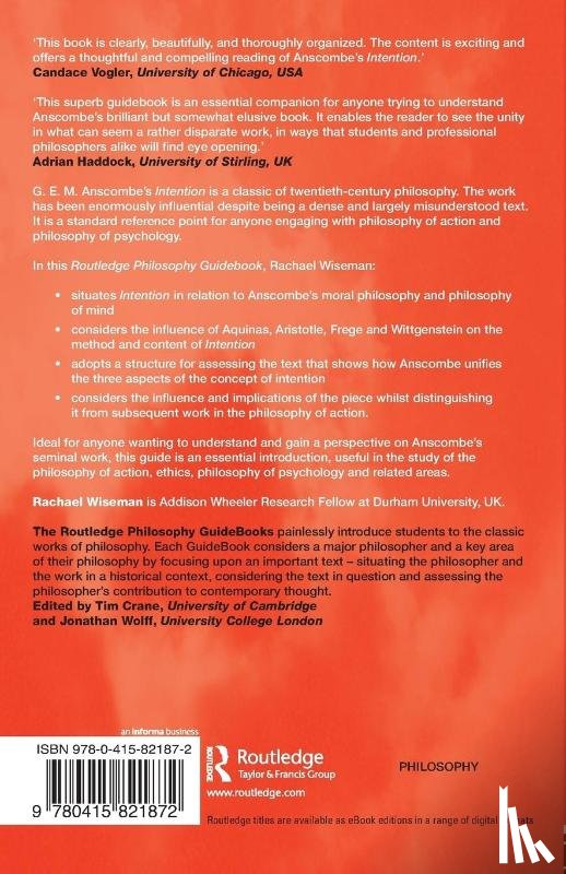 Wiseman, Rachael (The University of York - Routledge Philosophy GuideBook to Anscombe's Intention