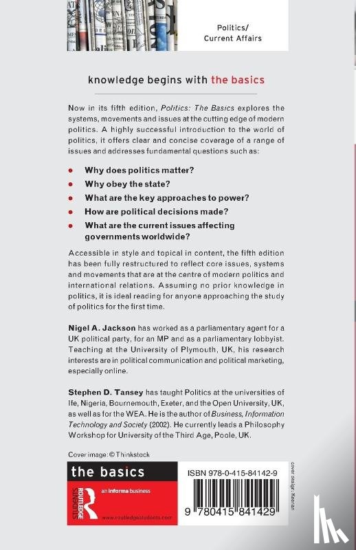 Tansey, Stephen D (Bournemouth University, Jackson, Nigel (University of Plymouth - Politics: The Basics