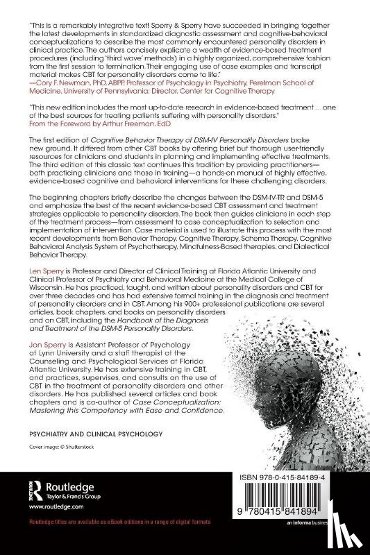 Sperry, Len (Florida Atlantic University, Sperry, Jon (Lynn University - Cognitive Behavior Therapy of DSM-5 Personality Disorders