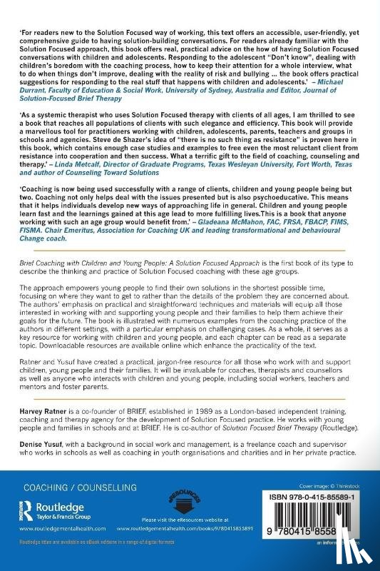 Ratner, Harvey (founding member of BRIEF, Yusuf, Denise (Private practice - Brief Coaching with Children and Young People