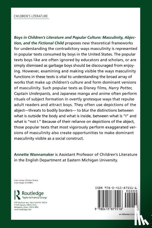 Wannamaker, Annette (Eastern Michigan University - Boys in Children's Literature and Popular Culture