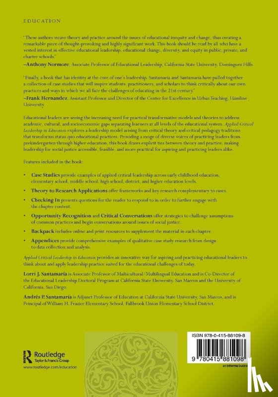 Santamaria, Lorri J. (The University of Auckland, Santamaria, Andres P. (Auckland University of Technology - Applied Critical Leadership in Education