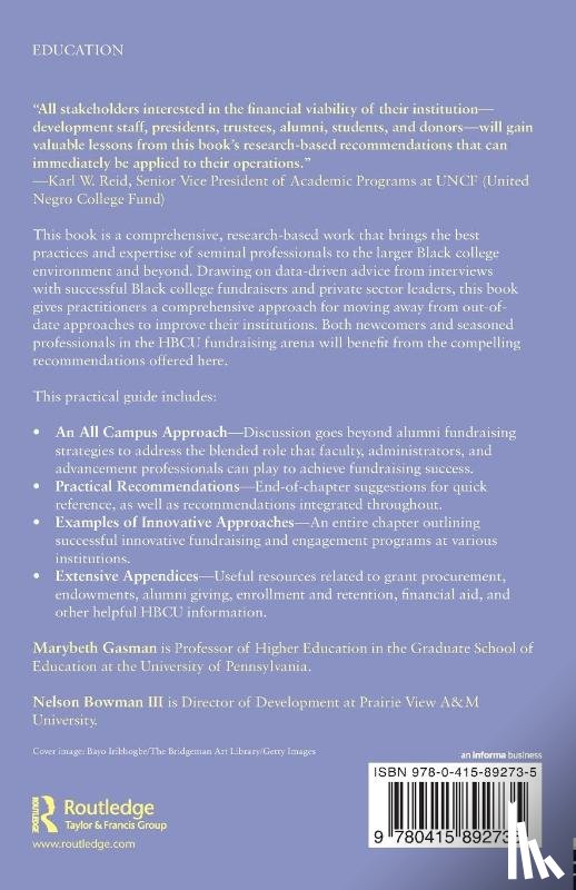 Gasman, Marybeth (University of Pennsylvania, Bowman III, Nelson (Prairie View A&M University - A Guide to Fundraising at Historically Black Colleges and Universities