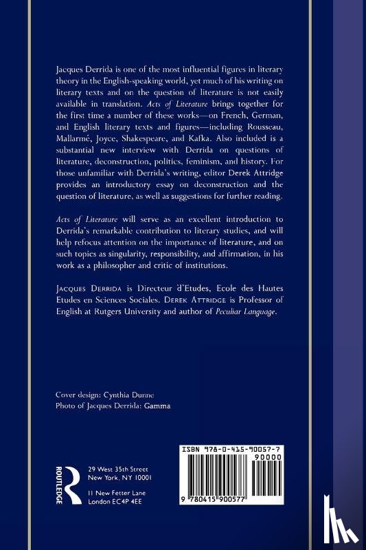 Derrida, Jacques - Acts of Literature