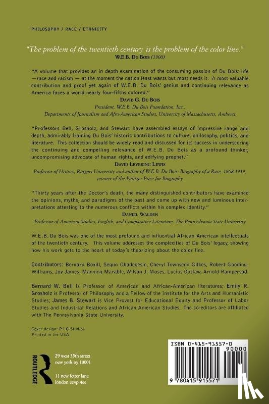 Bell, Bernard W., Grosholz, Emily R., Stewart, James B. - W.E.B. Du Bois on Race and Culture
