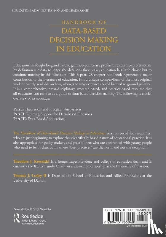 Kowalski, Theodore (University of Dayton, Lasley, Thomas J. - Handbook of Data-Based Decision Making in Education