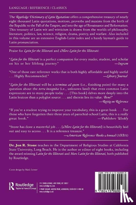 Stone, Jon R. - The Routledge Dictionary of Latin Quotations