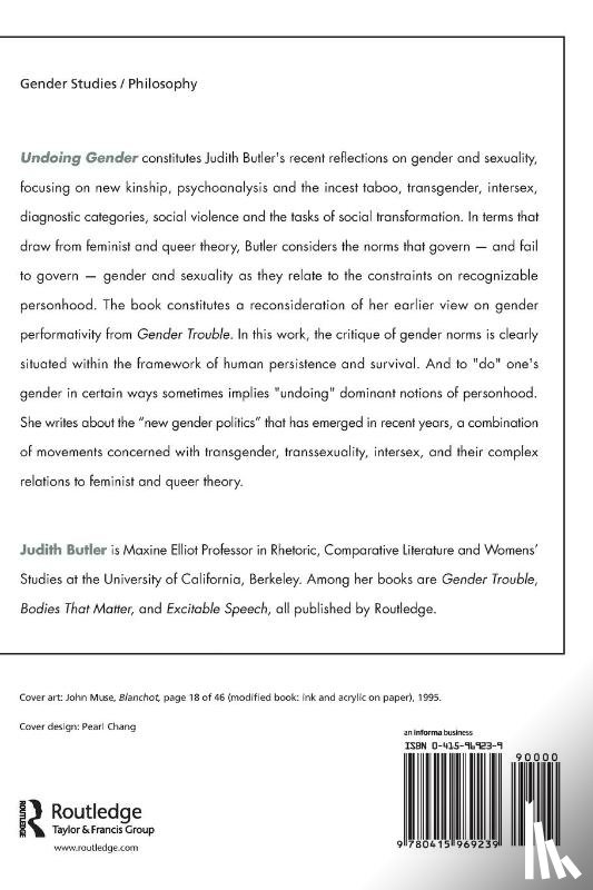 Butler, Judith (University of California - Undoing Gender