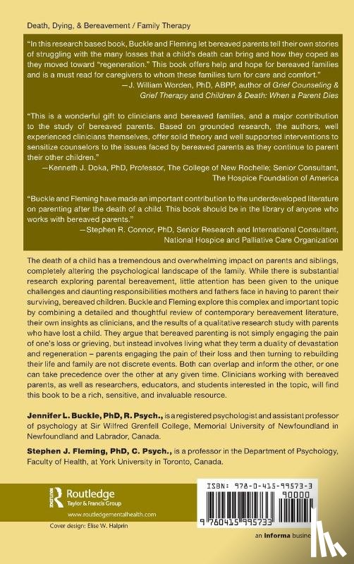 Buckle, Jennifer L. (Memorial University of Newfoundland, Fleming, Stephen J. (York University - Parenting After the Death of a Child