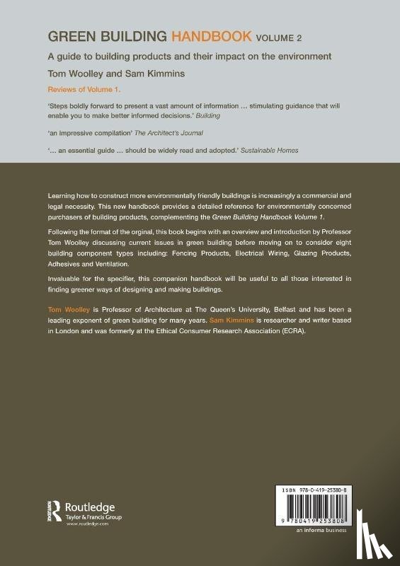Woolley, Tom, Kimmins, Sam (Ethical Consumer Research Association - Green Building Handbook: Volume 2