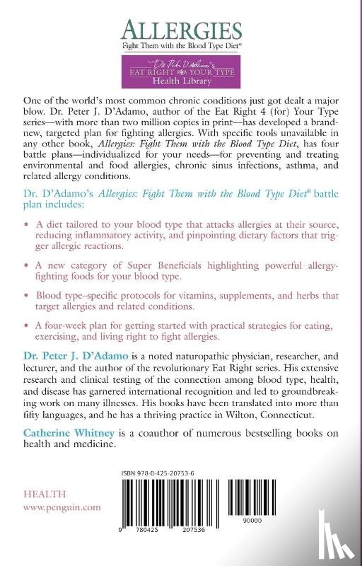 D'Adamo, Dr. Peter J. (Dr. Peter J. D'Adamo) - Allergies: Fight Them with the Blood Type Diet