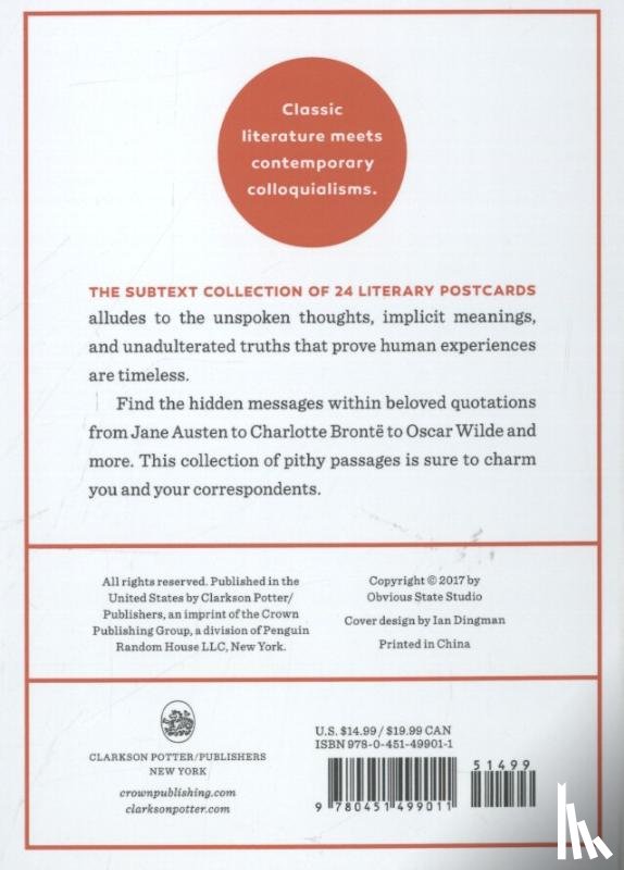 Obvious State Studio - Subtext: 24 Literary Postcards
