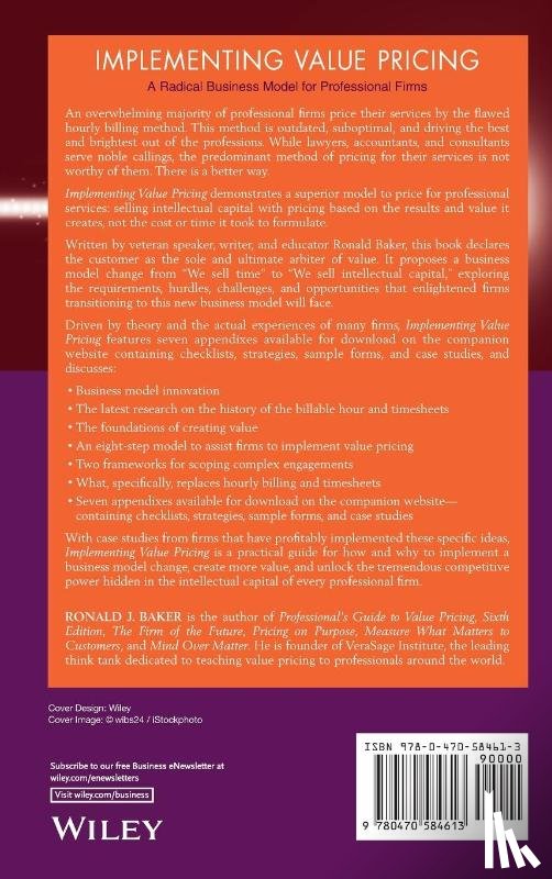 Baker, Ronald J. (VeraSage Institute in California - Implementing Value Pricing