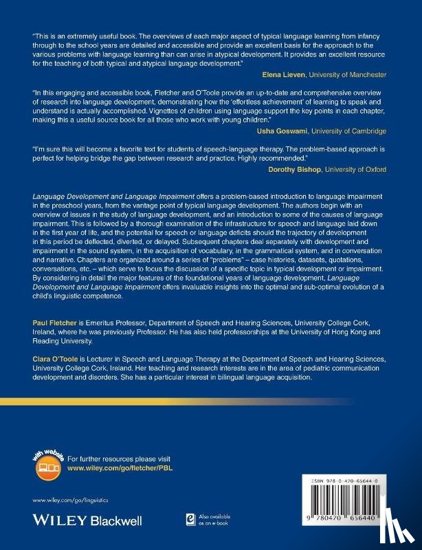 Fletcher, Paul (University College Cork, O'Toole, Ciara (University College Cork - Language Development and Language Impairment