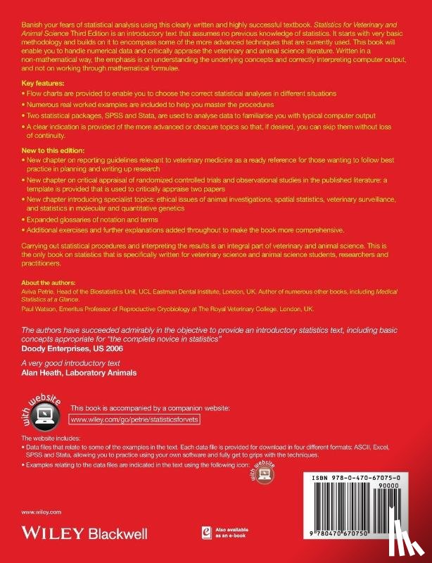 Petrie, Aviva (Eastman Dental Institute, Watson, Paul (Royal Veterinary College - Statistics for Veterinary and Animal Science