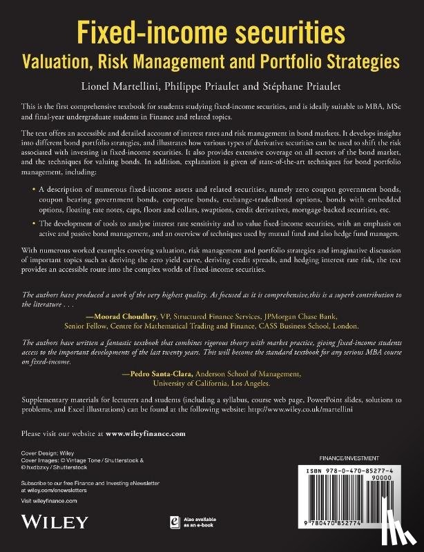 Martellini, Lionel, Priaulet, Philippe, Priaulet, Stephane - Fixed-Income Securities