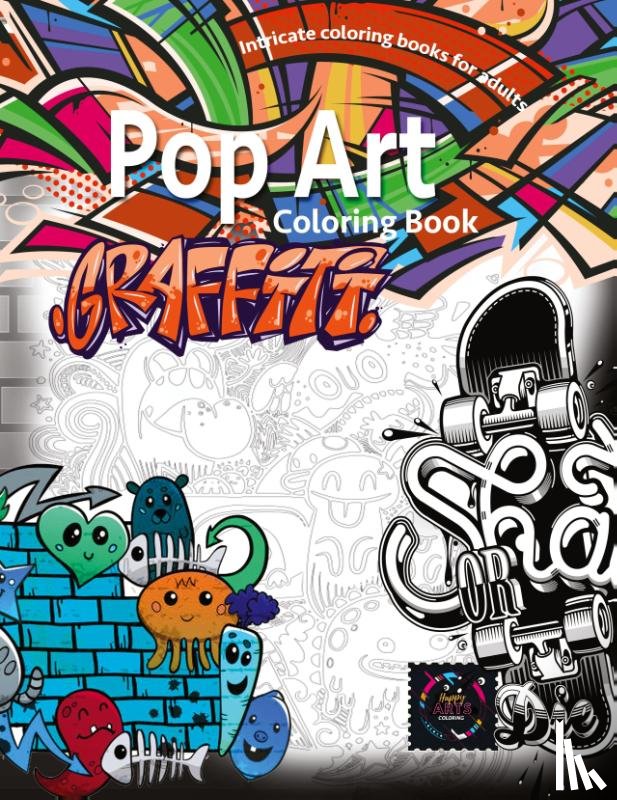 Coloring, Happy Arts - Graffiti pop art coloring book, coloring books for adults relaxation